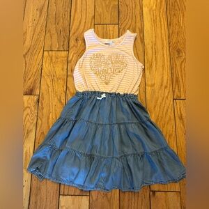 435 Matilda Jane Striped Pink and White T-Shirt dress.